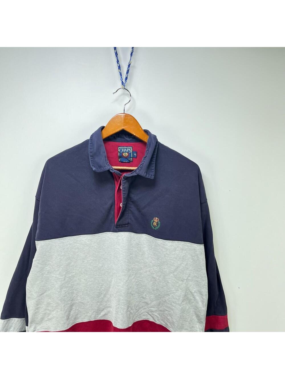 Vintage 90s Chaps Ralph Lauren Rugby Long Sleeve XL Polo - Picture 2 of 11